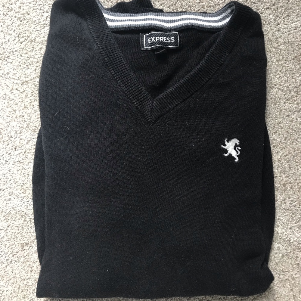Express Men’s V-Neck Black Sweater